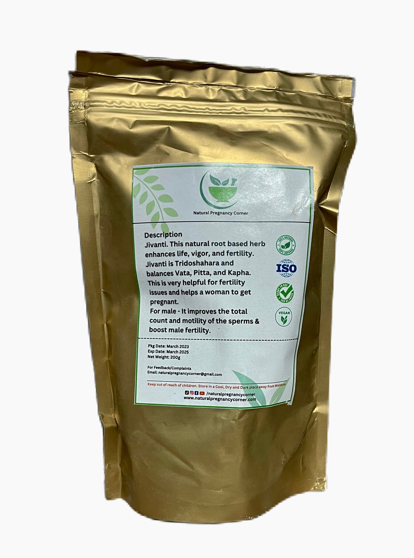 Jivanti Powder ( Male / female fertility booster, Fallopian Maintenanc ...