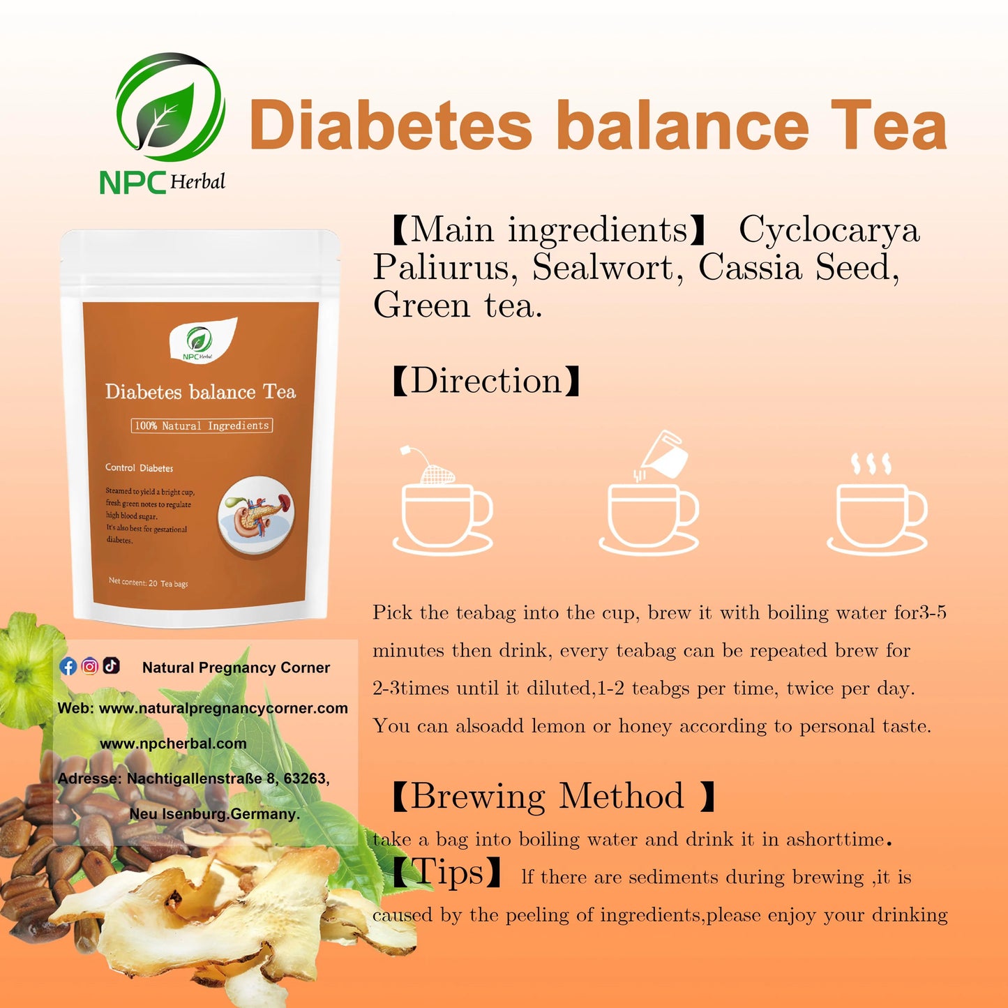 Diabetes Balance Tea / gestational diabetes / Control blood sugar
