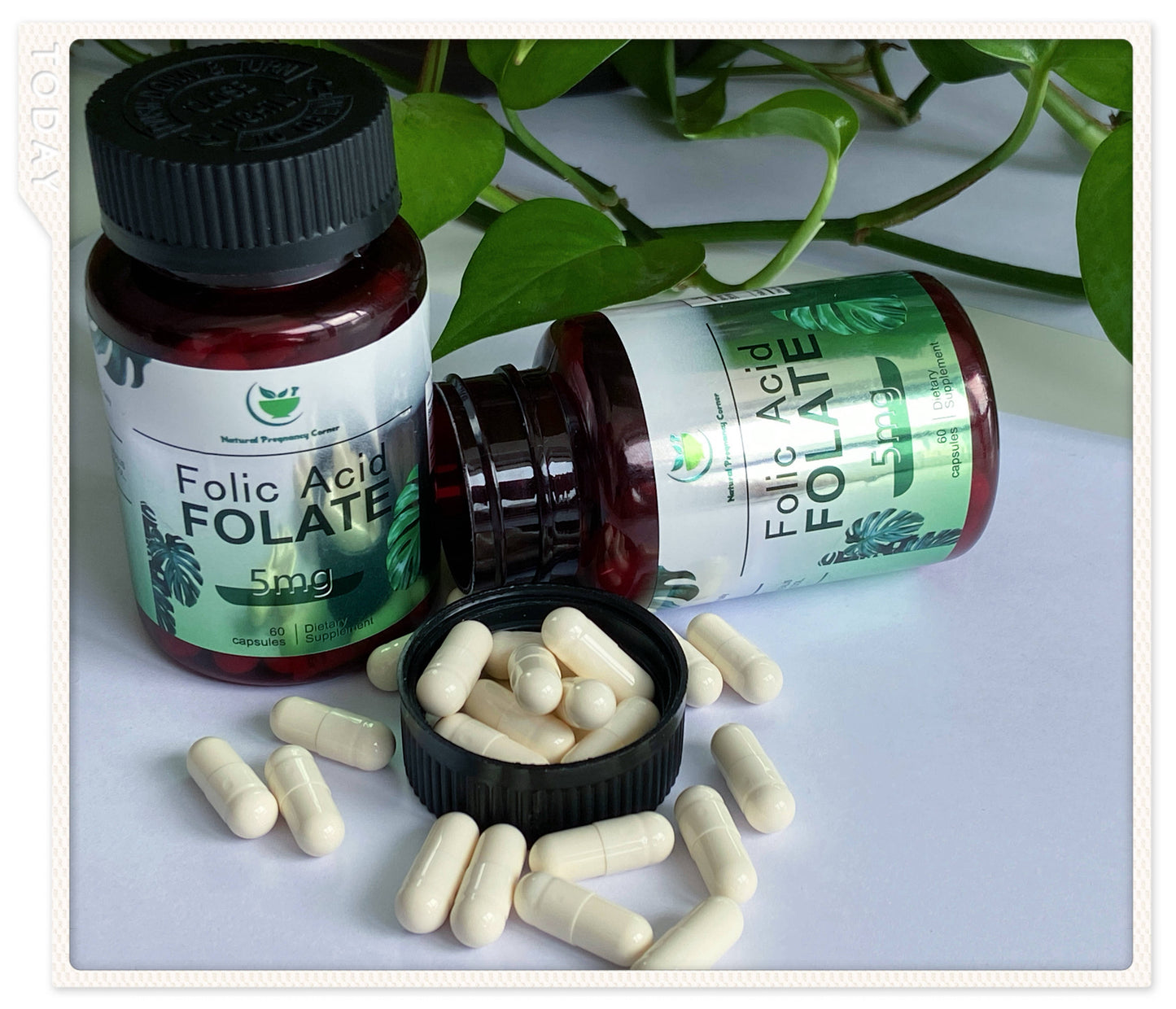 Natural Folic acid for Men & Women / 60 capsules